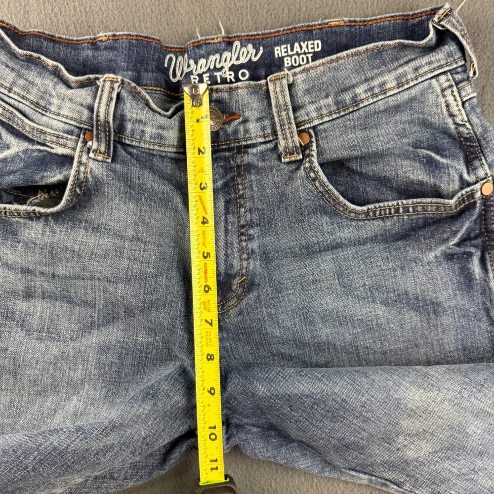 Wrangler Retro Jeans Mens 30x30 Blue Relaxed Boot Bootcut Acid Wash Rodeo Cowboy